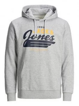 image of Jack & Jones Boys Logo Hoodie - Grey