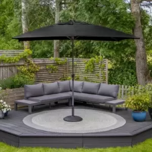 Image of Harbour Lifestyle Triton 3M X 2M Aluminium Parasol - Black