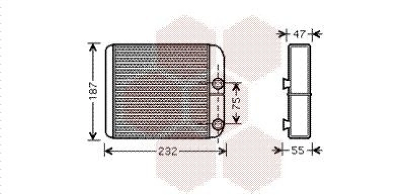 Image of VAN WEZEL Heater matrix VAN WEZEL 32006186