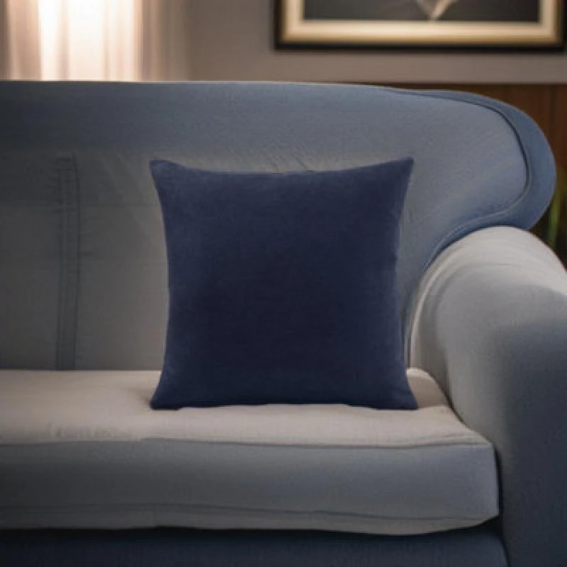 Image of Luxury Living Velvet Chenille Cushion Navy