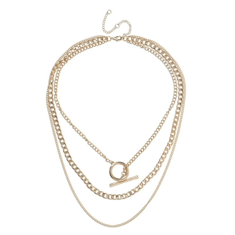 Image of Miso Layered Chain Necklace - Gold Gold One Size