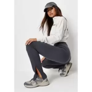 image of Missguided Jersey Split Flare Hem Legging - Black