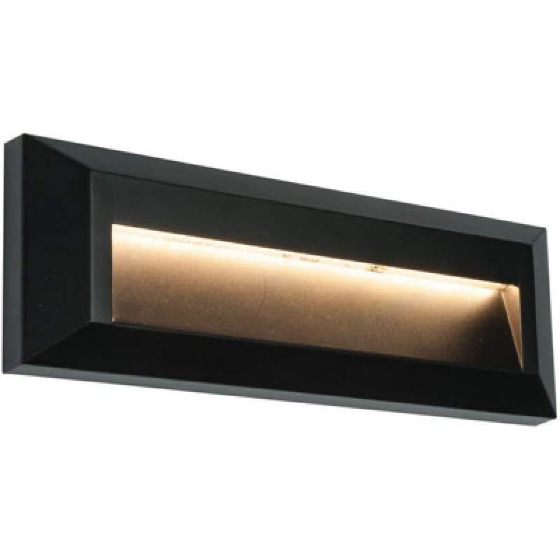 Image of Loops Outdoor IP65 Pathway Guide Light - Indirect 2W Warm White LED Black ABS Plastic Black