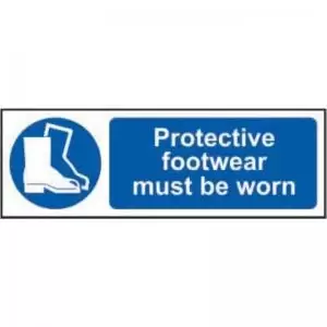 Image of Protective Footwear Must Be Worn Sign; Non Adhesive Rigid PVC 600mm x