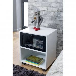 Image of 1 Drawer Bedside Table with Mesh Drawer Front
