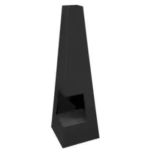 Image of Dellonda Chiminea Wood Burner Heater for Outdoors W45 x H150cm Black Steel DG105
