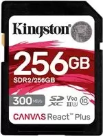 Image of Kingston Canvas React Plus 256GB SDXC UHS-II 300R/260W U3 V90 for Full HD/4K/8K