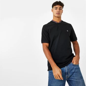 image of Jack Wills Grandad Collar Polo - Black