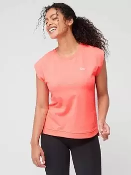 Image of Barbour International Sanderson Grown On Sleeve Top - Coral, Orange, Size 8, Women