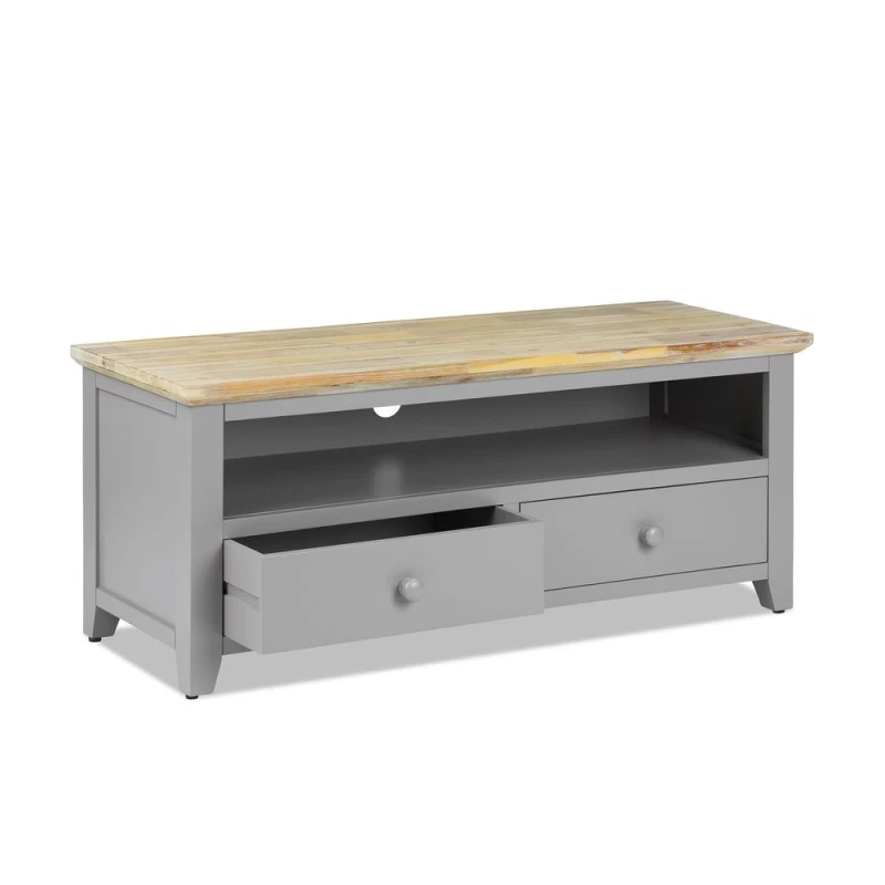 Image of Statement Furniture Florence TV Stand With 2 Drawers & Shelf in Light Grey Light Grey Unisex