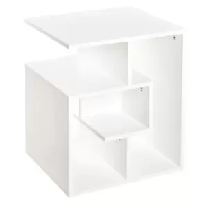 Image of Homcom 3 Tier Side End Table Open Compartment Shelves White