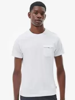 Image of Barbour Woodchurch Pocket T-Shirt - White, Size L, Men