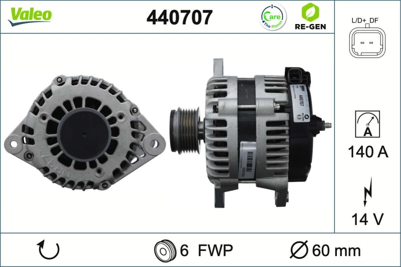 Image of VALEO 440707 Generator Alternator Charging Current: 140A, Voltage: 14V Alternator (4)
