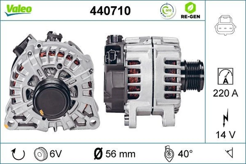 Image of VALEO 440710 Generator Alternator Charging Current: 220A, Voltage: 14V Alternator (4)