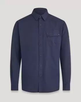 Image of Belstaff Pitch Asymmetric Pocket Shirt In Deep Navy - Size L