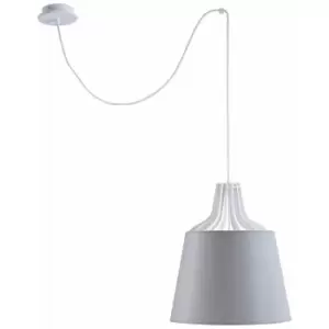 Keter Lea Dome Pendant Ceiling Light Grey, 38cm, 1x E27, 200cm Wire