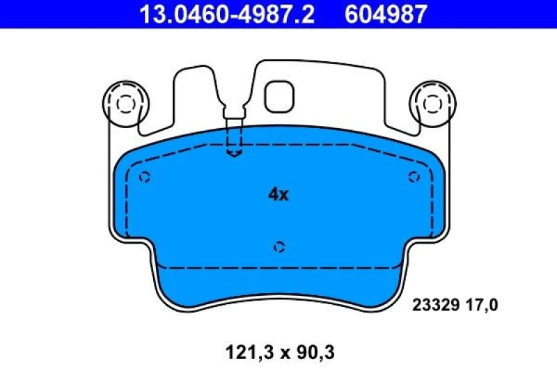 Image of ATE 13.0460-4987.2 Brake pad set excl. wear warning contact Brake Pad Set,disc brake (402)