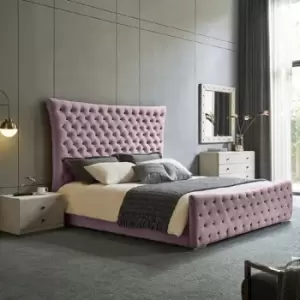 Image of Plexa Bed Double Plush Velvet Pink