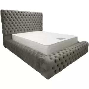 Image of Sultan Bed Super King Plush Velvet Grey
