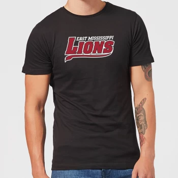 Image of East Mississippi Community College Lions Script Logo Mens T-Shirt - Black - 3XL - Black
