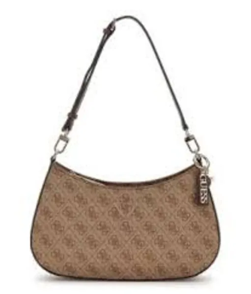 Guess Womens Noelle Top Zip Shoulder Bag - Latte/Brown Multi female HWBG7879180