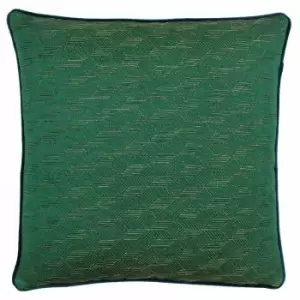 Image of Paoletti Highbury Polyester Filled Cushion Emerald/Gold