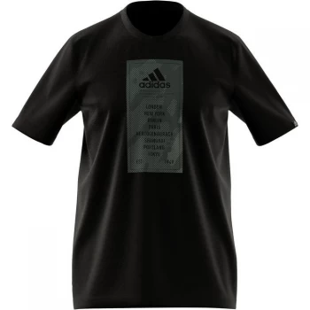 Image of adidas QT T Shirt Mens - Black Tour