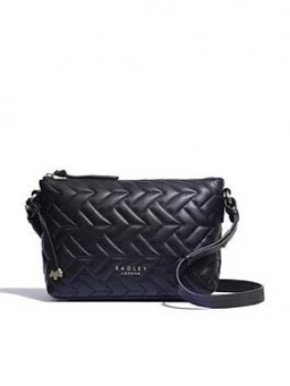 image of Radley Wood Street Quilted Medium Ziptop Crossbody Bag - Black