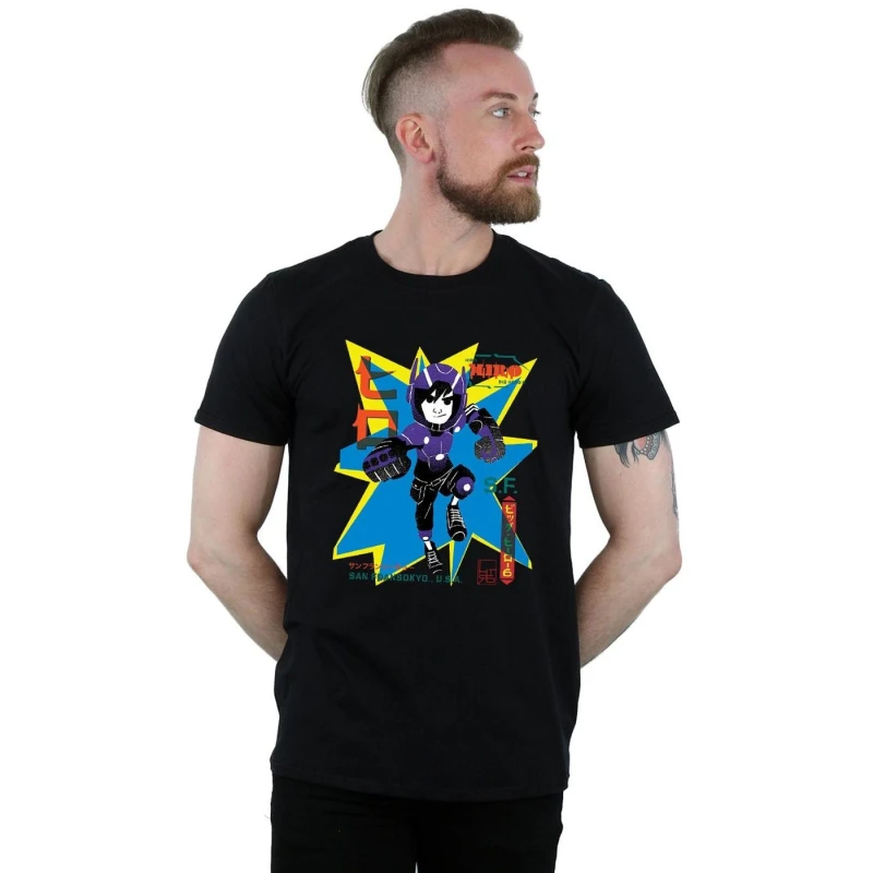 Image of Disney Men Big Hero 6 Hiro Anime T-Shirt in Black Size: Small Black S Male 5057864214055