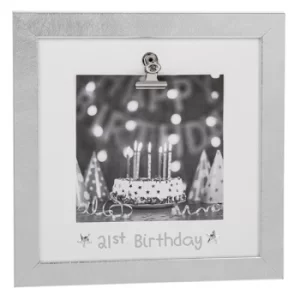 Image of Silver Clip Frame 21st Birthday