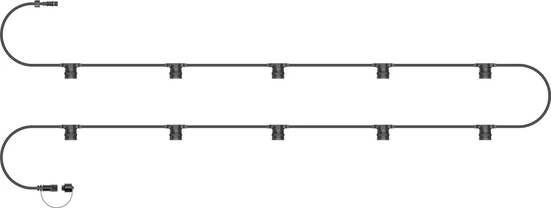 Image of EAGLE-CON 5m 10 Light Easy-Connect Festoon Interconnectable Lighting Black Rubber Cable ELV-898519