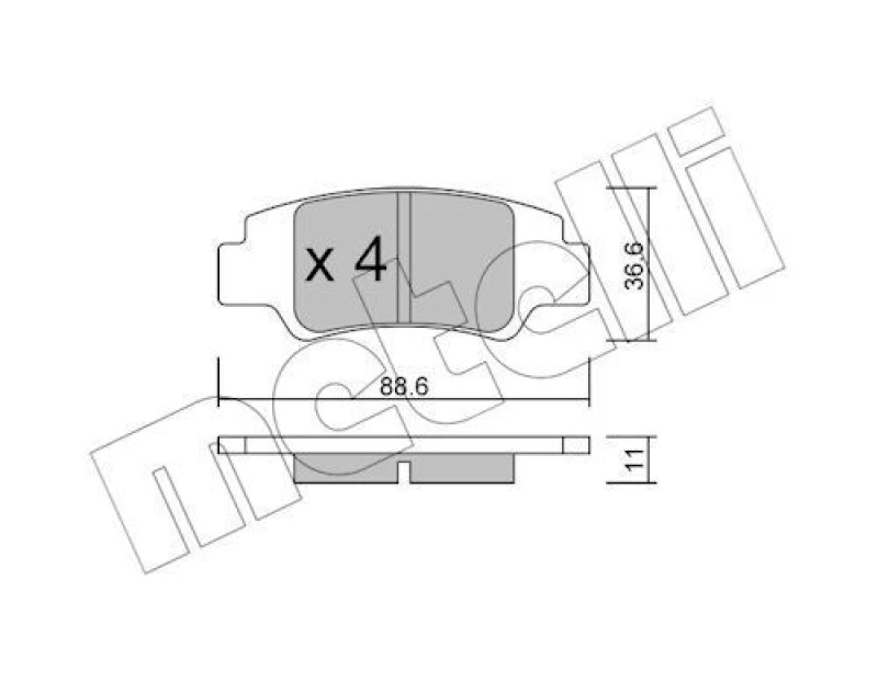 Image of METELLI Brake pad set METELLI 22-1449-0