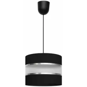 Image of Netlighting Helen Cylindrical Pendant Ceiling Light Black, Silver 20cm