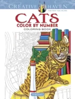 Image of creative haven cats color by number coloring book