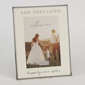 image of 5" x 7"- Amore By Juliana Silver Frame - Happily Ever After