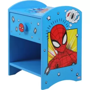 Marvel Spider-Man Bedside Table, 15mm mdf, Blue, W35 x D30 x H48cm - Blue, red