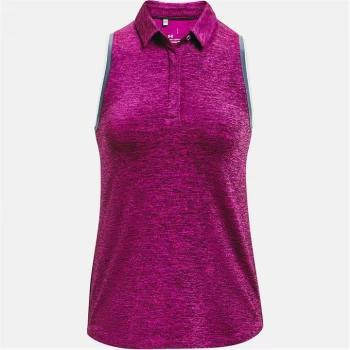 image of Urban Armor Gear Sleeveless Tipped Polo Shirt Ladies - Pink