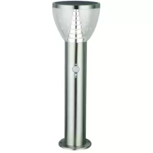 Image of Saxby Alba - Outdoor Floor Solar Post PIR IP44 4.4W Brushed Stainless Steel