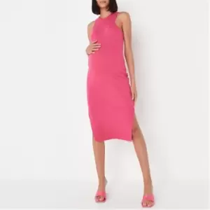 Missguided Maternity Racer Neck Midi Dress - Pink