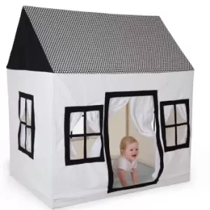 image of Childhome Cotton Big House Playhouse - Black & White