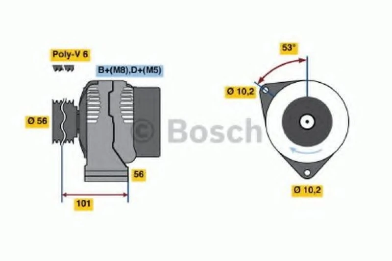 Image of Alternator Bosch 0 986 039 860
