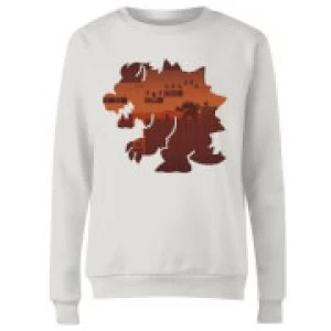 image of Nintendo Super Mario Bowser Silhouette Womens Sweatshirt - White - L