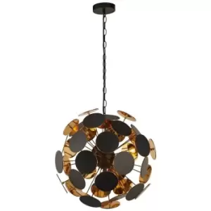 image of Searchlight Lighting - Searchlight DISCUS - 4 Light Black, Gold Ceiling Pendant