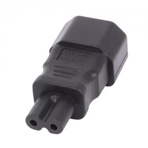 Image of Lindy 30452 cable interface/gender adapter IEC C14 3 Pin IEC C7 Figure 8 Black