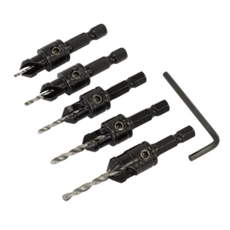 Image of Sealey CSSET5 Countersink Drill Bit Set 5pc - Sealey SEAL_CSSET5