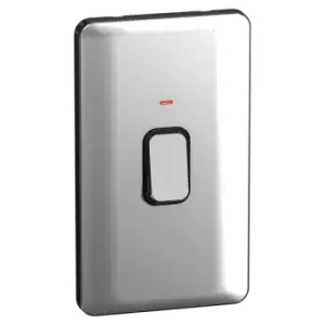 Image of Schneider LSD 2G 50A Double Pole Switched LED Indicator Black Insert Polished Chrome - GGBL4021BPC