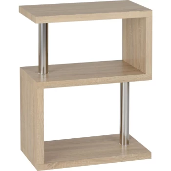 image of Charisma 3 Tier S Shelf Bookcase Unit Oak & Chrome - Seconique