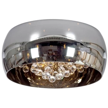 image of Linea Verdace Snow Glass & Crystal Ceiling Light Chrome