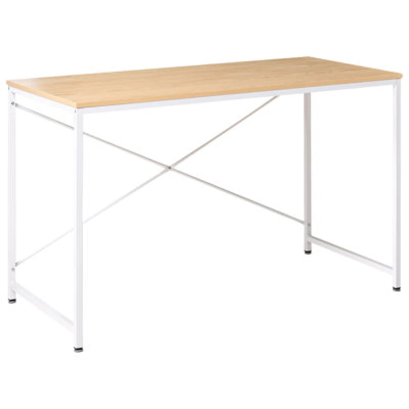 Image of Beliani Home Office Desk Andaste Light Brown/ White 120 Cm 60 Cm