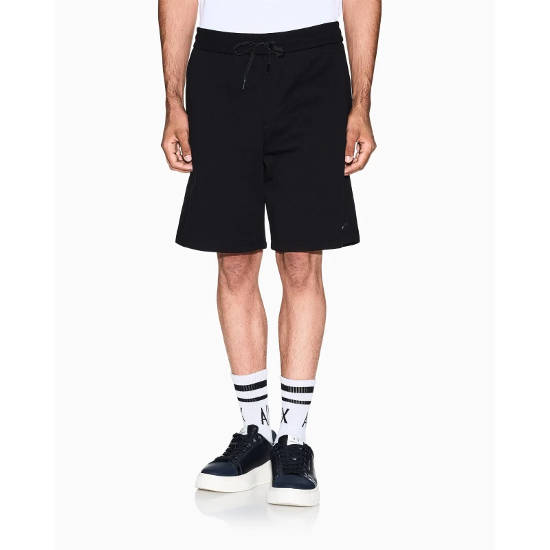 Image of Armani Exchange Mens Fleece Jogger Shorts Black male S